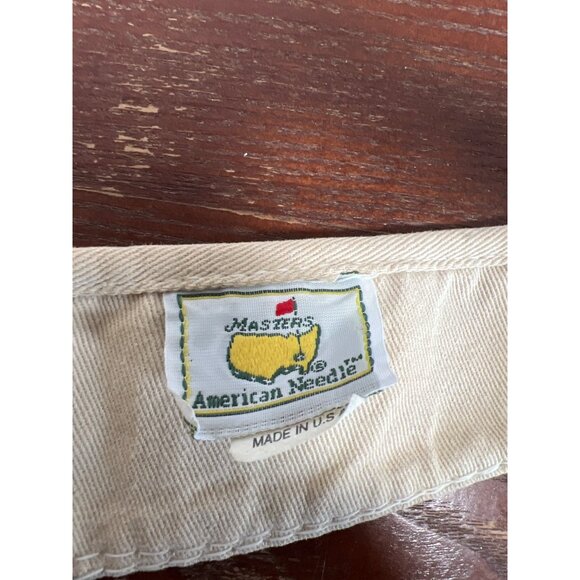 Masters Beige Golf Visor Adjustable Strap Embroidered Logo Cotton Made In USA M3 - Picture 4 of 4
